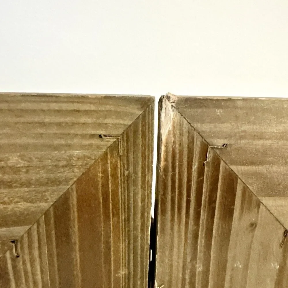 Distressed Wood Grain Bi-Fold Frame for 3.5" x‎ 5.5" Photo Holder 9.5”x11.5” - Picture 9 of 9